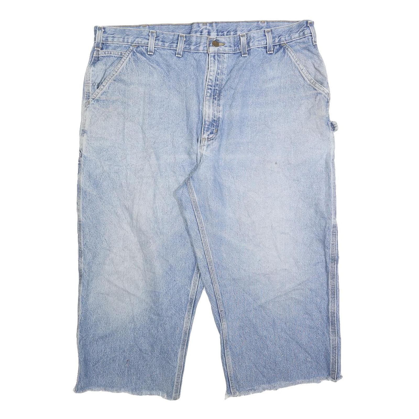 CARHARTT Mens Relaxed Blue Denim Light W44 L23 Workwear Zip Shorts