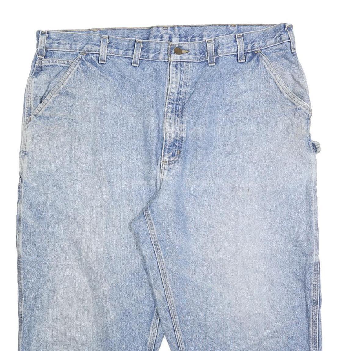 CARHARTT Mens Relaxed Blue Denim Light W44 L23 Workwear Zip Shorts