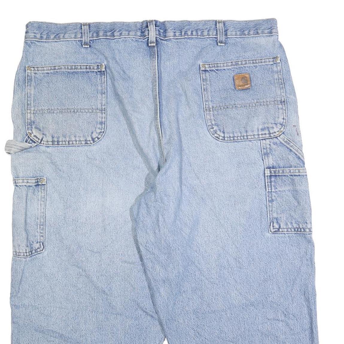 CARHARTT Mens Relaxed Blue Denim Light W44 L23 Workwear Zip Shorts