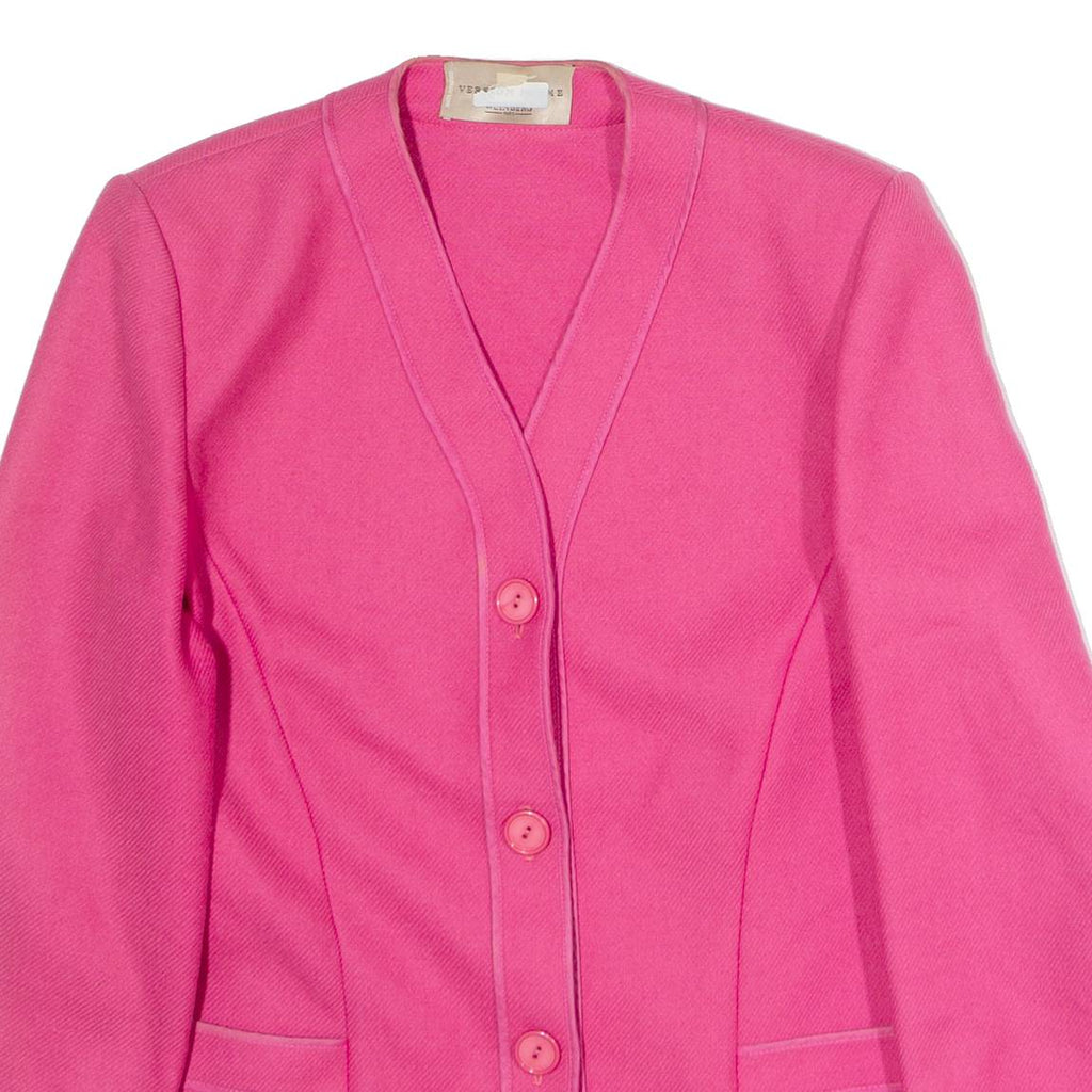 WEINBERG Womens Blazer Jacket Pink Wool M
