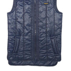 BARBOUR Womens Navy Blue Quilted Jacket S Polyester Blend Sleeveless Zip Up