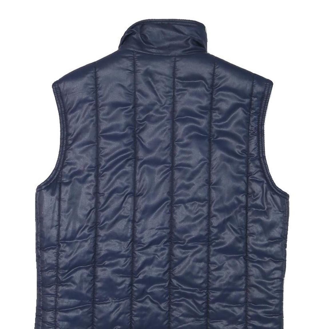 BARBOUR Womens Navy Blue Quilted Jacket S Polyester Blend Sleeveless Zip Up