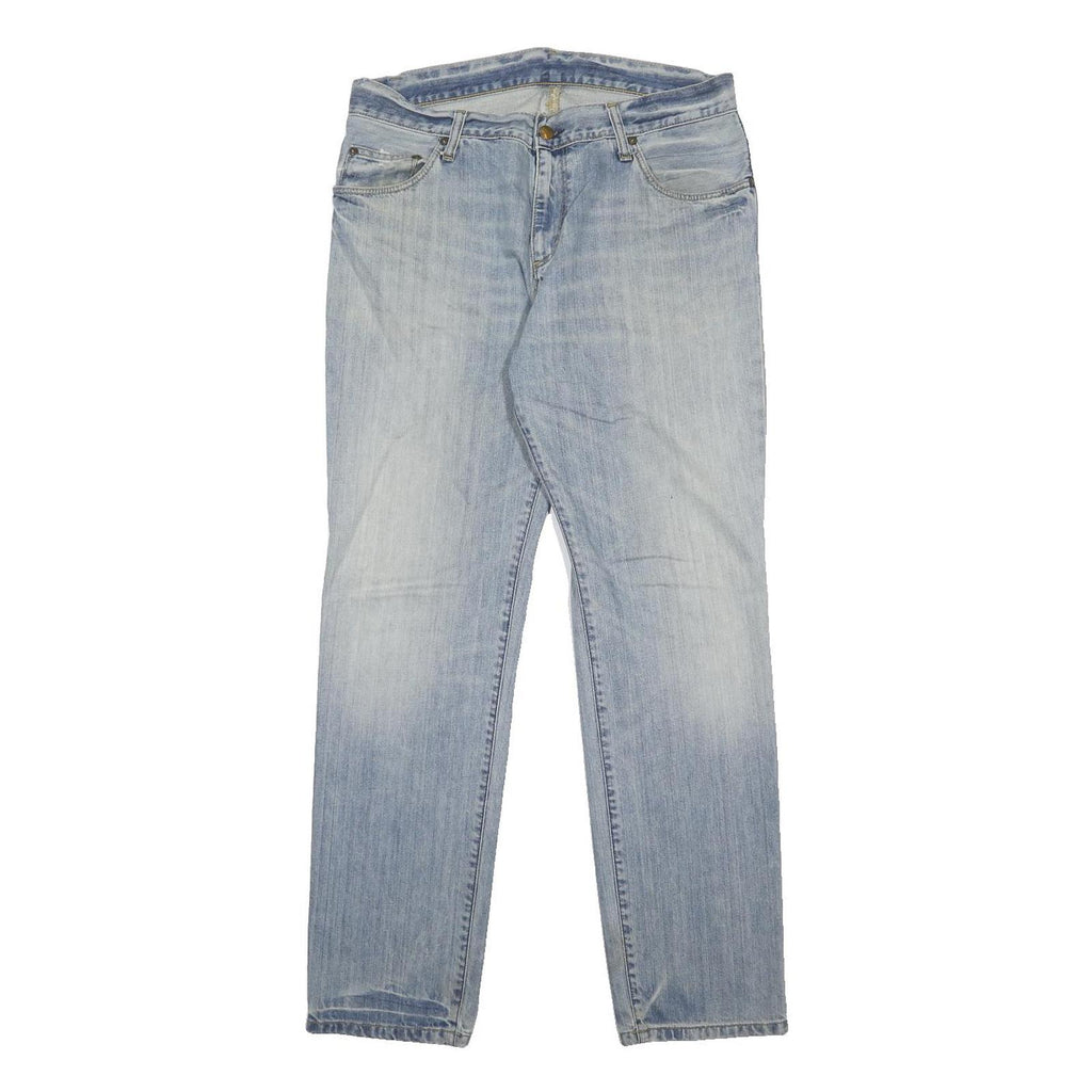 CARHARTT Mens Jeans Blue Regular Straight Denim Light W34 L32 Zip Classic Style