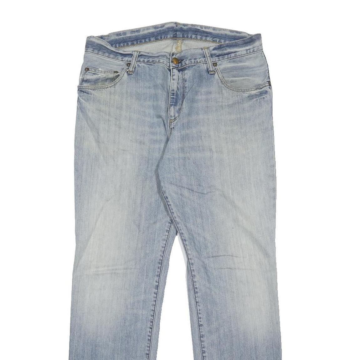 CARHARTT Mens Jeans Blue Regular Straight Denim Light W34 L32 Zip Classic Style