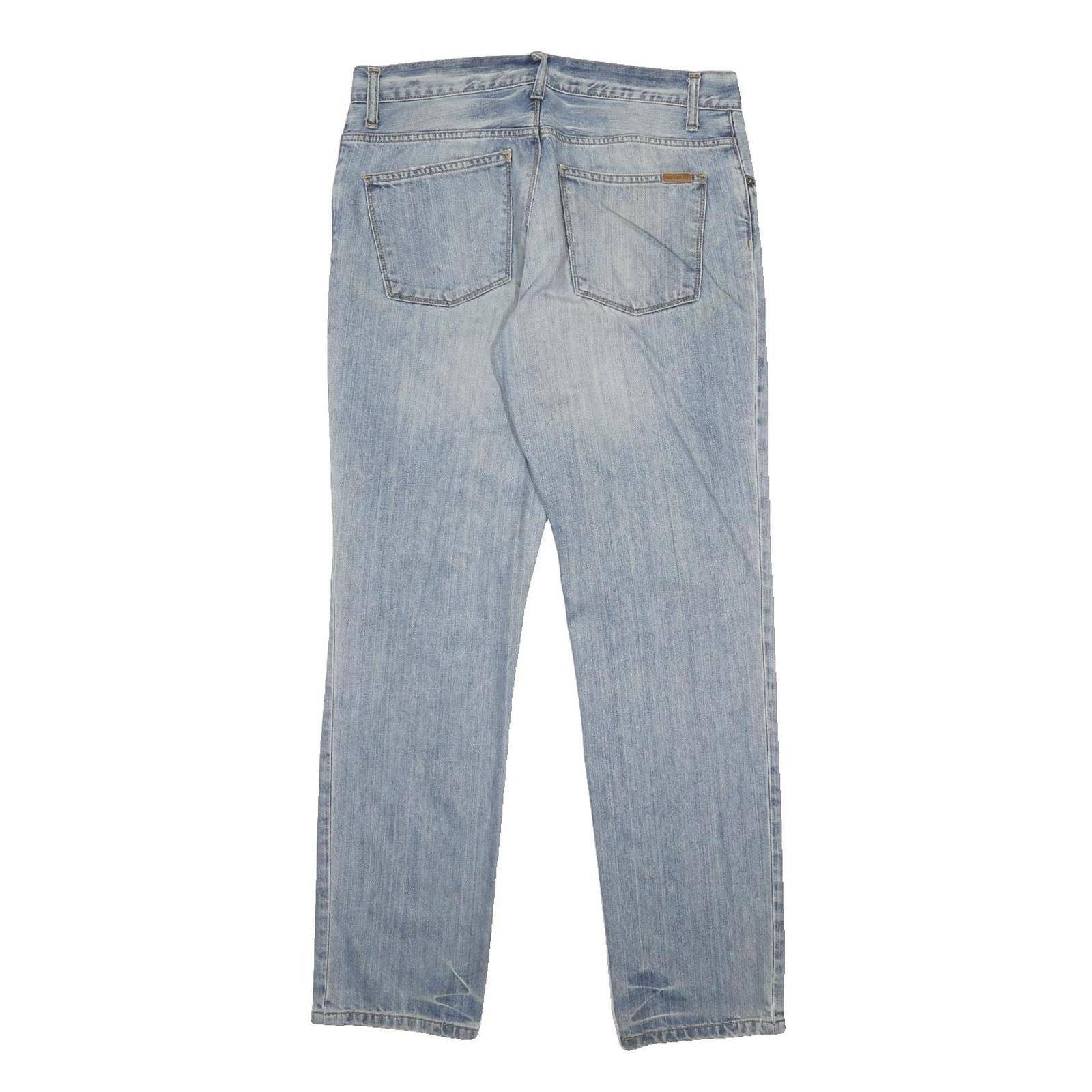 CARHARTT Mens Jeans Blue Regular Straight Denim Light W34 L32 Zip Classic Style