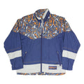 SEQUENCE Mens Blue & Beige Crazy Pattern Outdoor Jacket M Polyester Blend Woven