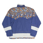 SEQUENCE Mens Blue & Beige Crazy Pattern Outdoor Jacket M Polyester Blend Woven