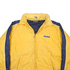 DIADORA Mens Yellow & Navy Blue Track Jacket M Polyamide Plain Zip Athletic
