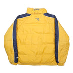 DIADORA Mens Yellow & Navy Blue Track Jacket M Polyamide Plain Zip Athletic