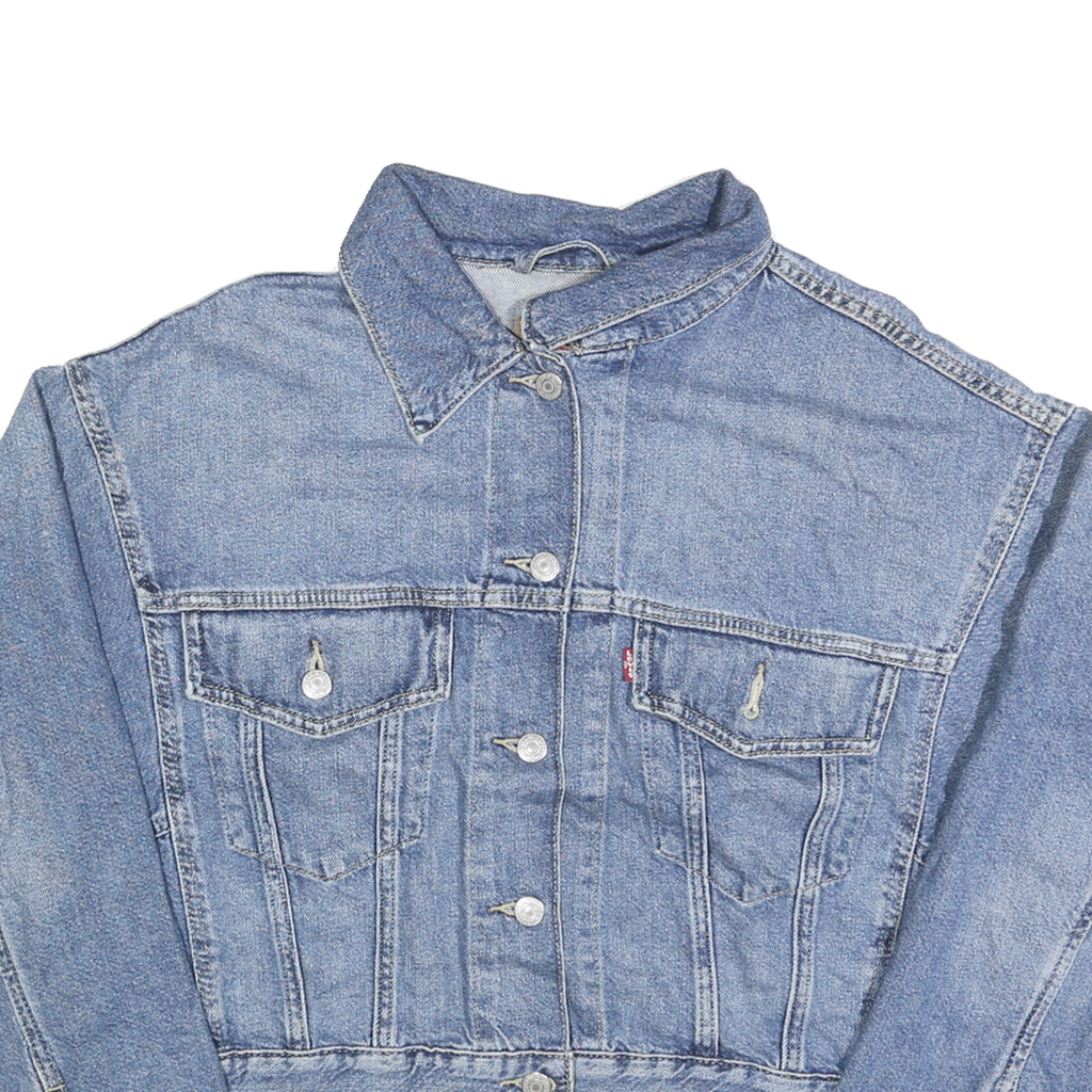 LEVI'S Womens Blue Denim Jacket M Cotton Classic Button Closure Casual Denim