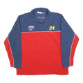 AP ACTION Mens Blue & Red Logo Quarter Zip Patterned Jumper M Polyester Racing