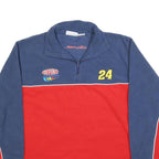 AP ACTION Mens Blue & Red Logo Quarter Zip Patterned Jumper M Polyester Racing