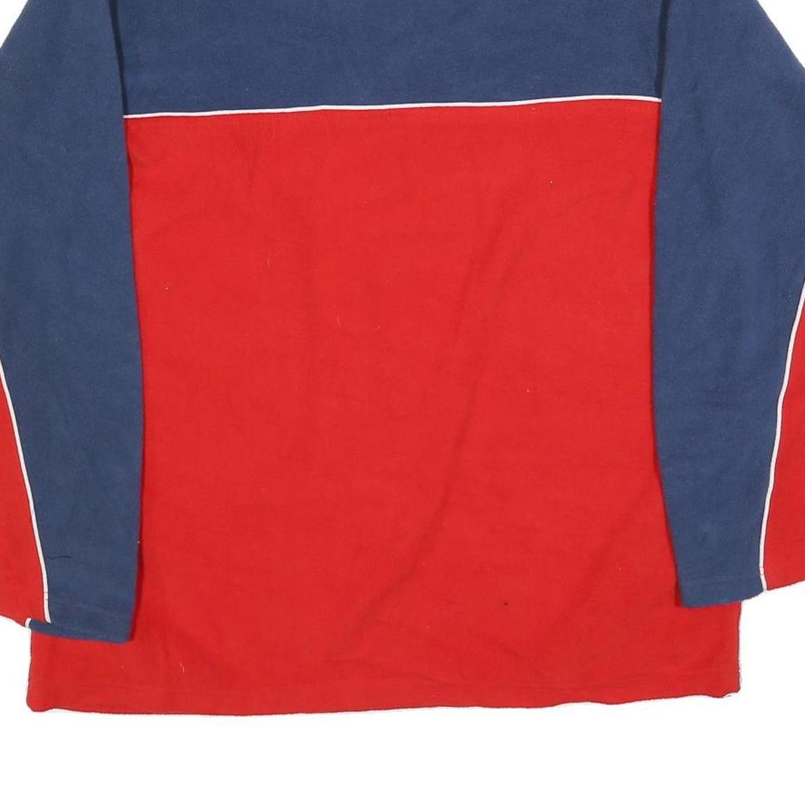 AP ACTION Mens Blue & Red Logo Quarter Zip Patterned Jumper M Polyester Racing