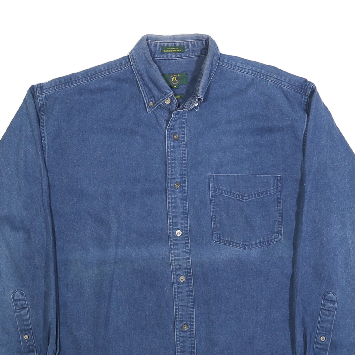 CLUB ROOM Mens Blue Denim Shirt M Casual Button-Down Long Sleeve Cotton