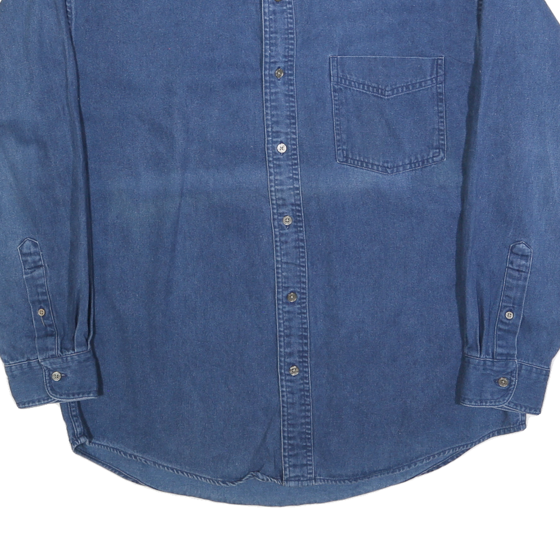 CLUB ROOM Mens Blue Denim Shirt M Casual Button-Down Long Sleeve Cotton