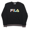 FILA Womens Black Cotton Blend Sweatshirt 2XL Crew Neck Pullover Casual Wear