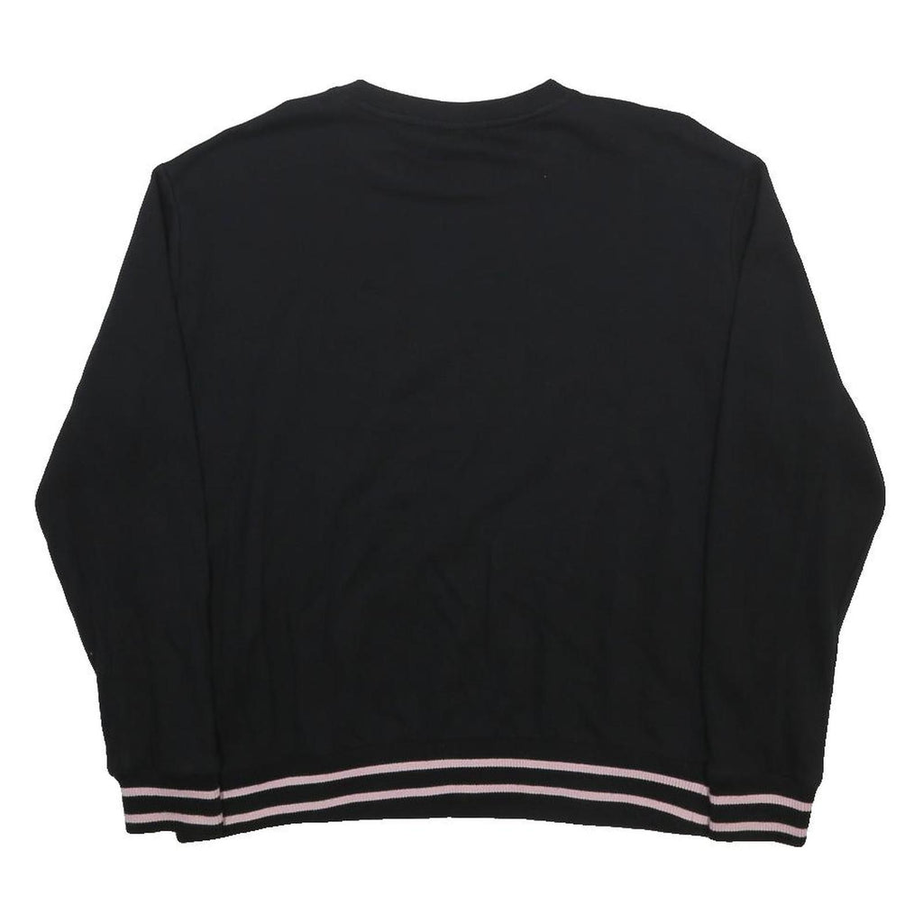 FILA Womens Black Cotton Blend Sweatshirt 2XL Crew Neck Pullover Casual Wear