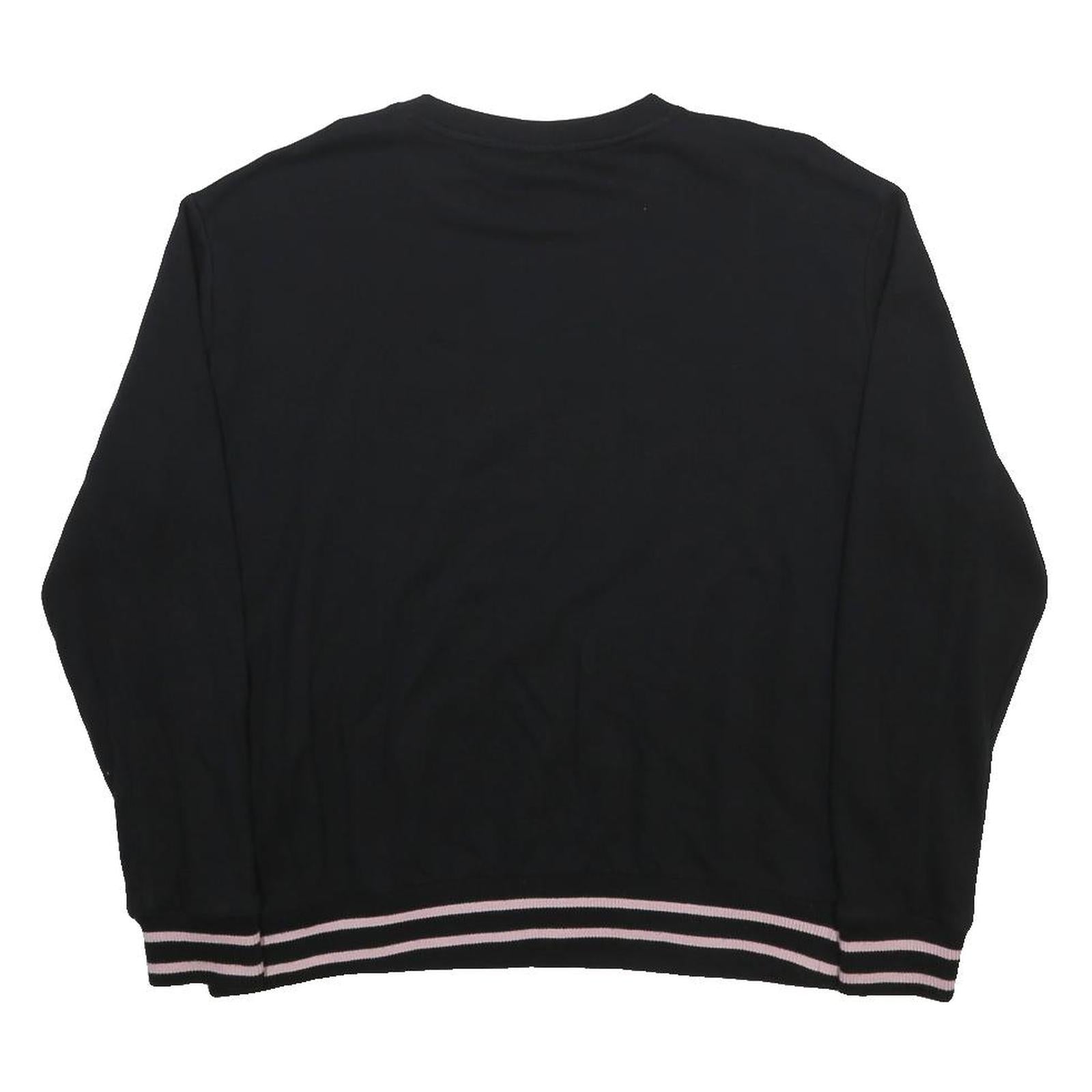 FILA Womens Black Cotton Blend Sweatshirt 2XL Crew Neck Pullover Casual Wear