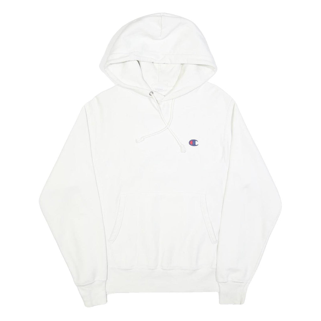 CHAMPION REVERSE WEAVE Mens White Hoodie S Cotton Blend Classic Fit Pullover