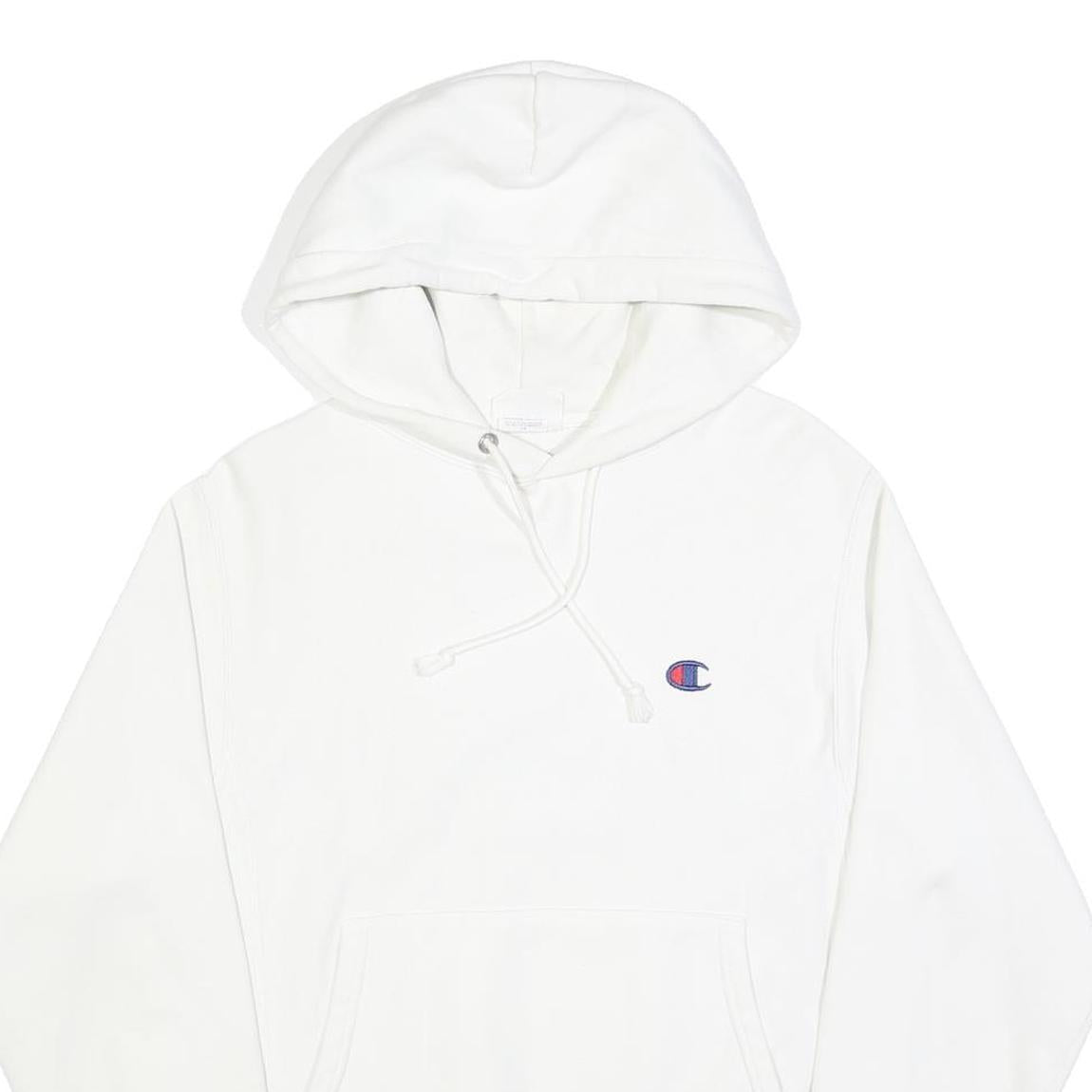 CHAMPION REVERSE WEAVE Mens White Hoodie S Cotton Blend Classic Fit Pullover