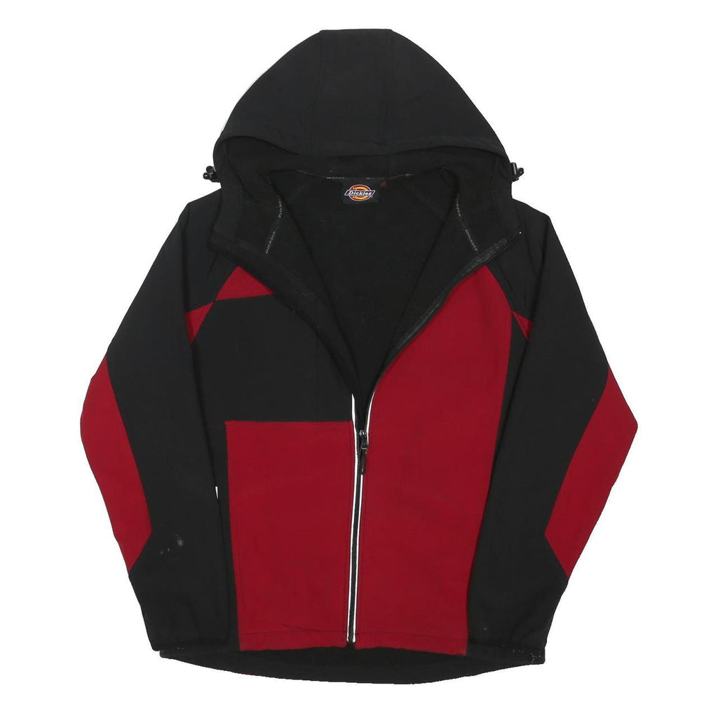 DICKIES Mens Black & Red Outdoor Jacket M Polyester Blend Zip Hood