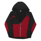 DICKIES Mens Black & Red Outdoor Jacket M Polyester Blend Zip Hood