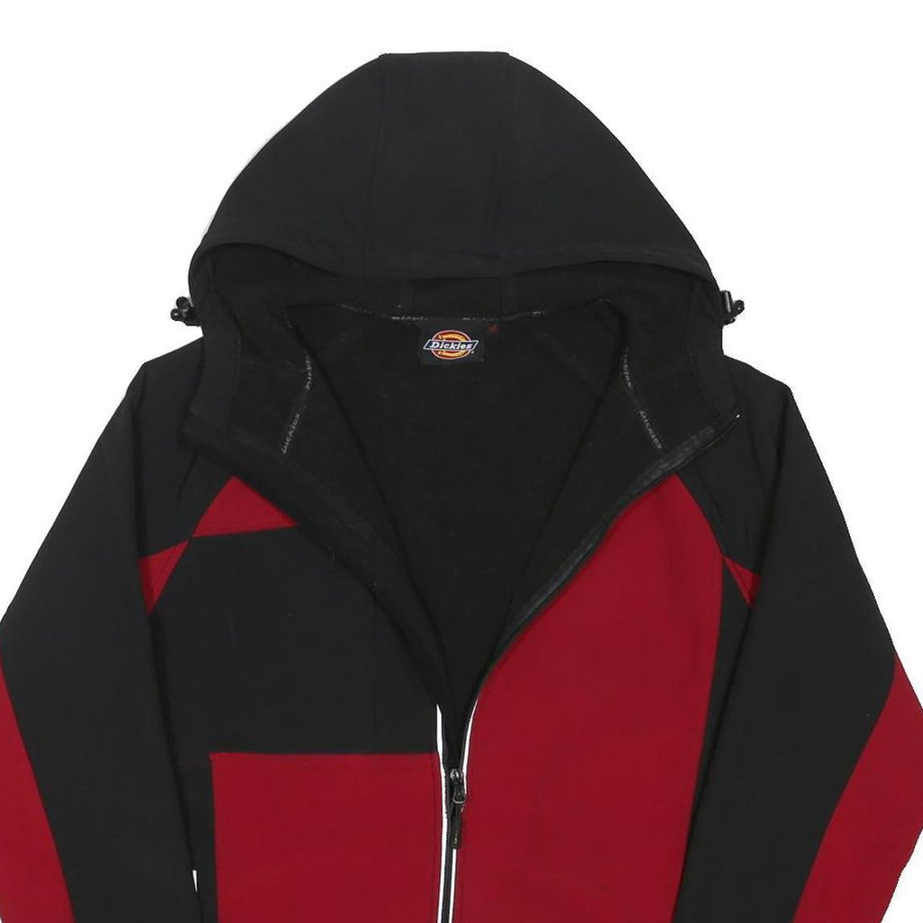 DICKIES Mens Black & Red Outdoor Jacket M Polyester Blend Zip Hood