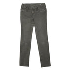 DIESEL Womens Cotton Blend Slim Slim Leg Black Striped Trousers W30 L34