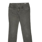 DIESEL Womens Cotton Blend Slim Slim Leg Black Striped Trousers W30 L34