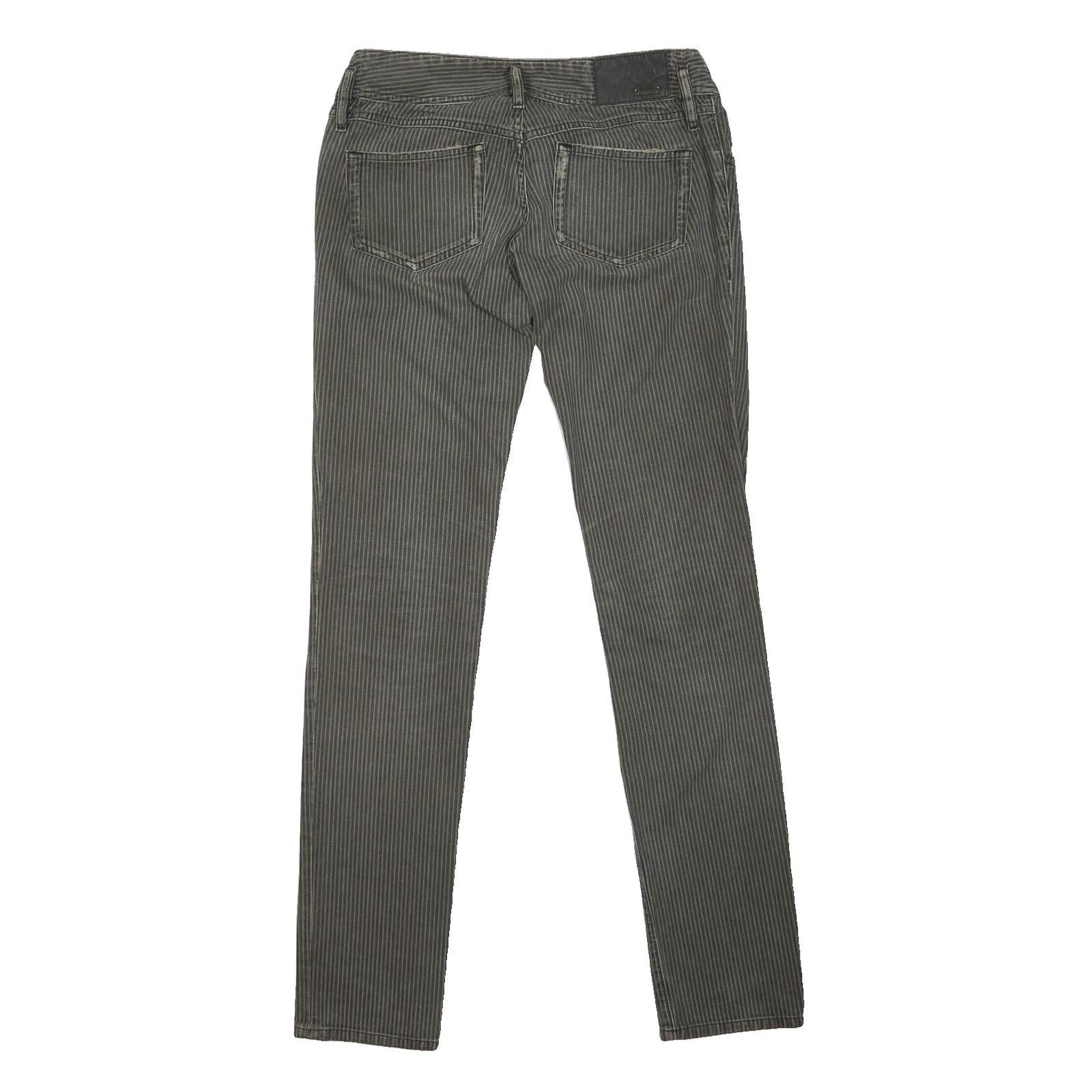 DIESEL Womens Cotton Blend Slim Slim Leg Black Striped Trousers W30 L34