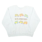 LEE Womens White Sweatshirt Is It June Yet Crew Neck 3XL Cotton Blend Pullover