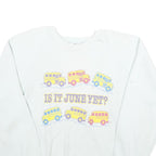 LEE Womens White Sweatshirt Is It June Yet Crew Neck 3XL Cotton Blend Pullover