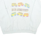 LEE Womens White Sweatshirt Is It June Yet Crew Neck 3XL Cotton Blend Pullover