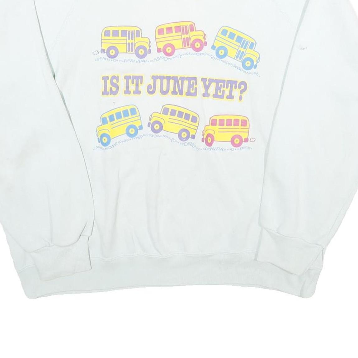 LEE Womens White Sweatshirt Is It June Yet Crew Neck 3XL Cotton Blend Pullover