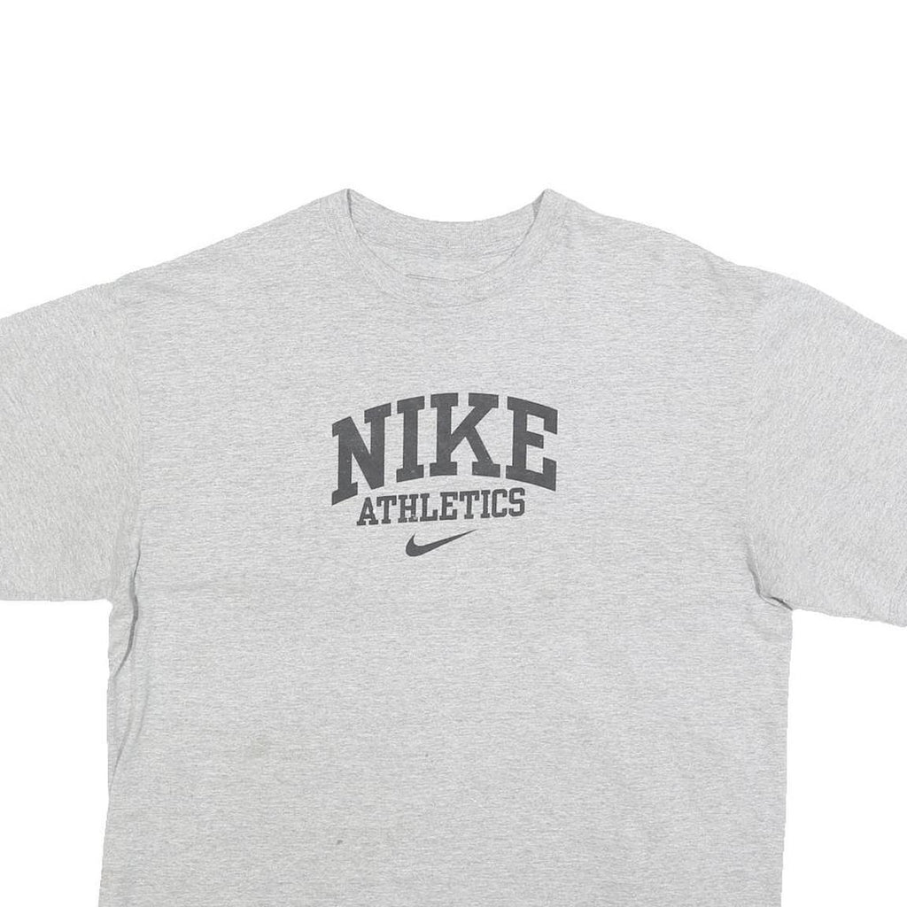 NIKE Mens Grey Cotton Graphic T-Shirt L Short Sleeve Crew Neck Casual Comfort