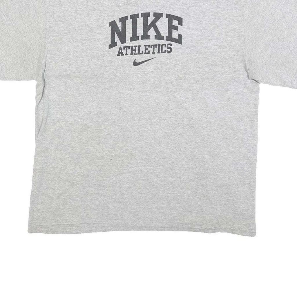 NIKE Mens Grey Cotton Graphic T-Shirt L Short Sleeve Crew Neck Casual Comfort