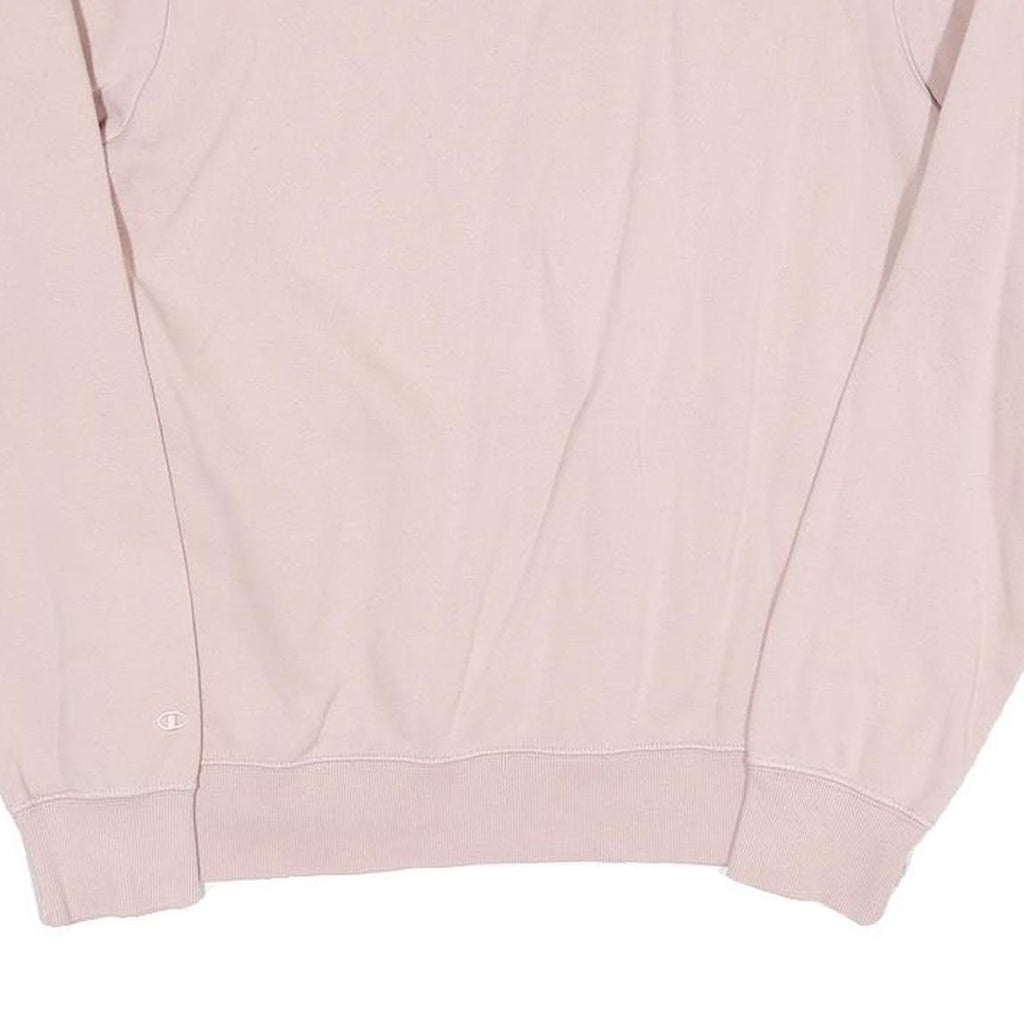 CHAMPION Womens Pink Crew Neck M Cotton Blend Sweatshirt Pullover Classic Logo
