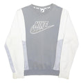 NIKE Mens Grey & White Cotton Blend Crew Neck XS Sweatshirt Sportswear Casual