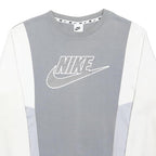 NIKE Mens Grey & White Cotton Blend Crew Neck XS Sweatshirt Sportswear Casual