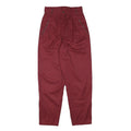 SPENGLER Womens Cotton Blend Maroon Relaxed Tapered Trousers W25 L27 Stylish