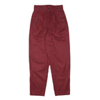 SPENGLER Womens Cotton Blend Maroon Relaxed Tapered Trousers W25 L27 Stylish