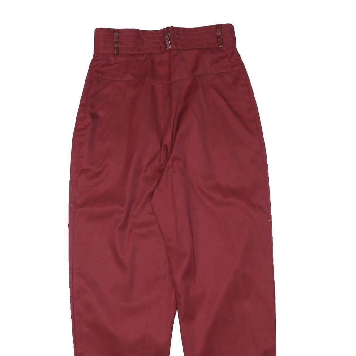 SPENGLER Womens Cotton Blend Maroon Relaxed Tapered Trousers W25 L27 Stylish