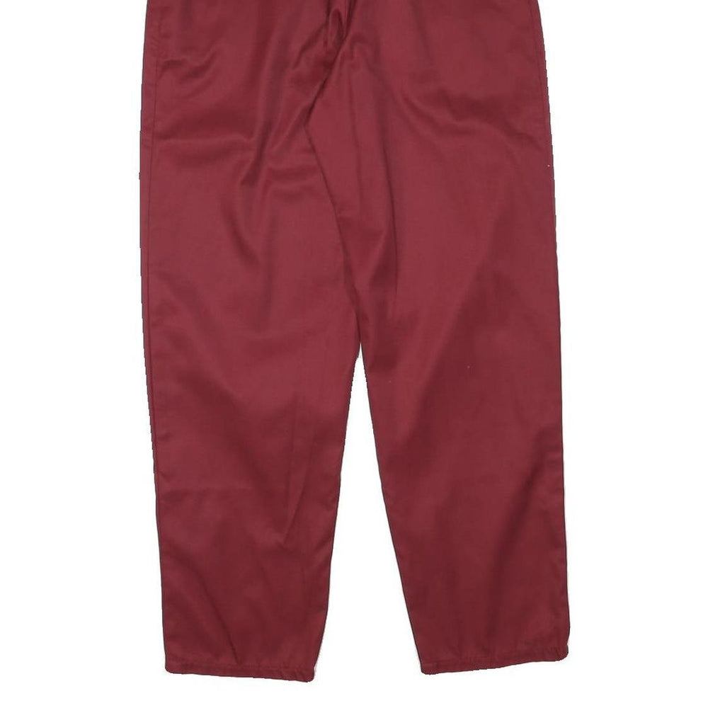SPENGLER Womens Cotton Blend Maroon Relaxed Tapered Trousers W25 L27 Stylish