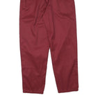 SPENGLER Womens Cotton Blend Maroon Relaxed Tapered Trousers W25 L27 Stylish