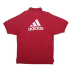 ADIDAS Mens Red Short Sleeve Plain M Cotton Polo Shirt Branded Logo Sport