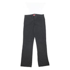 DICKIES Womens Black Regular Fit Straight Leg Trousers W30 L32 Cotton Blend Zip