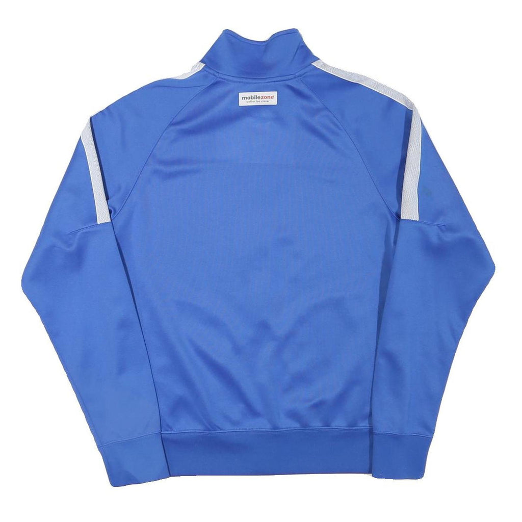 NIKE Mens Blue Jacket S Polyester Blend Plain Zip Track Sports Football Club