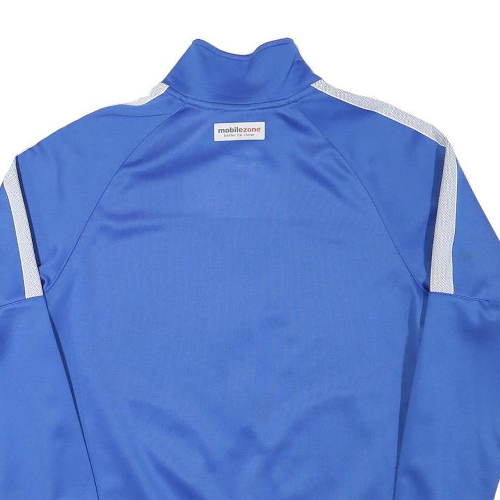 NIKE Mens Blue Jacket S Polyester Blend Plain Zip Track Sports Football Club