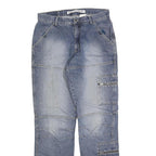 ARIZONA JEAN COMPANY Mens Regular Blue Denim Rinse W35 L35 Cargo Pocket Zip Fly