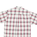 KATALINA Mens White & Red Check Shirt M Cotton Button Down Collar Short Sleeve
